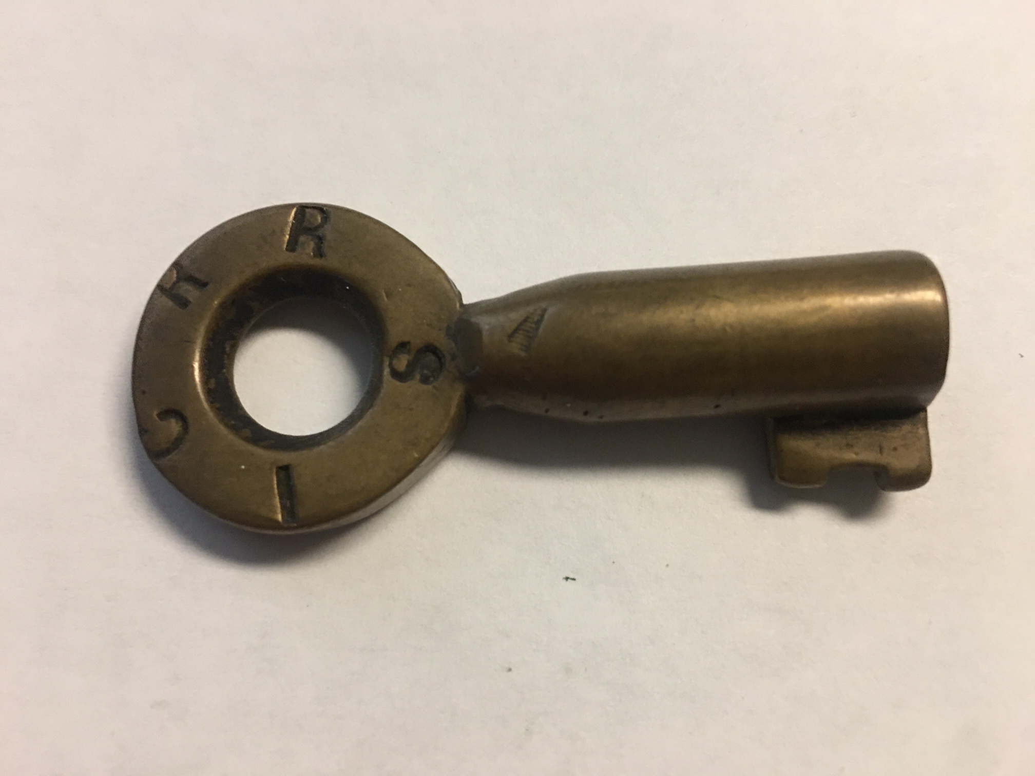 Illinois Central RR Union Brass Mfg. Co. [no hallmark] Brass Switch Key ICRR